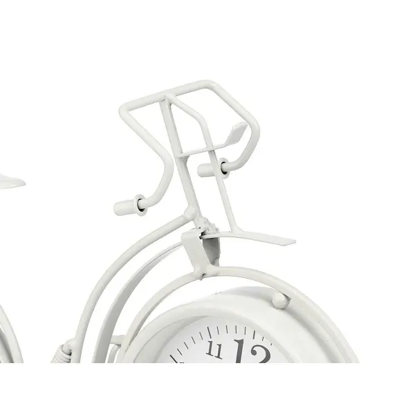 Table clock Bicycle White Metal 33 x 22,5 x 4,2 cm (4 Units)