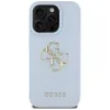 Guess Grained Big 4G Logo Small Classic Logo - Case for iPhone 16 Pro (blue)