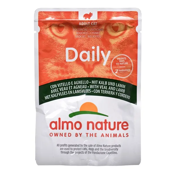 Cat food Almo Nature Nature Daily Veal Lamb 70 L 70 g