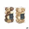 Set of Decorative Balls White Brown (12 Units)