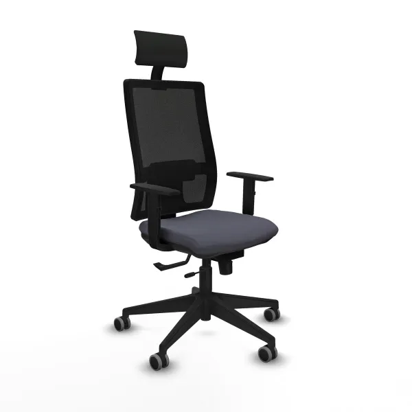 Office Chair with Headrest Piqueras y Crespo 1D066G1 Dark grey
