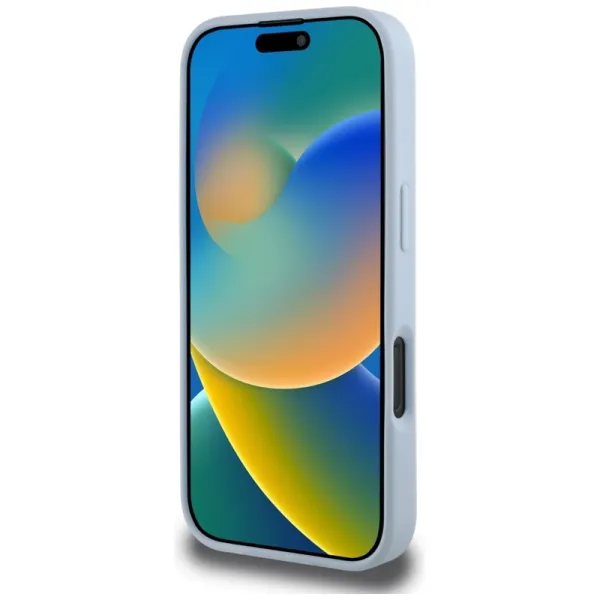 Guess Grained Big 4G Logo Small Classic Logo - Case for iPhone 16 Pro Max (blue)