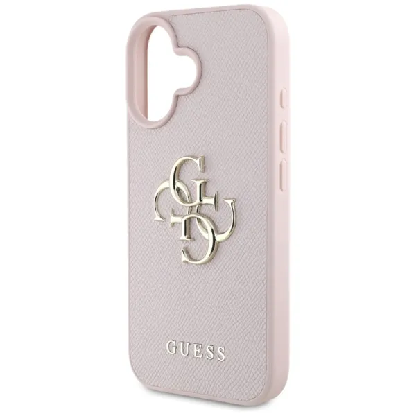 Guess Grained Big 4G Logo Small Classic Logo - Case for iPhone 16 (pink)