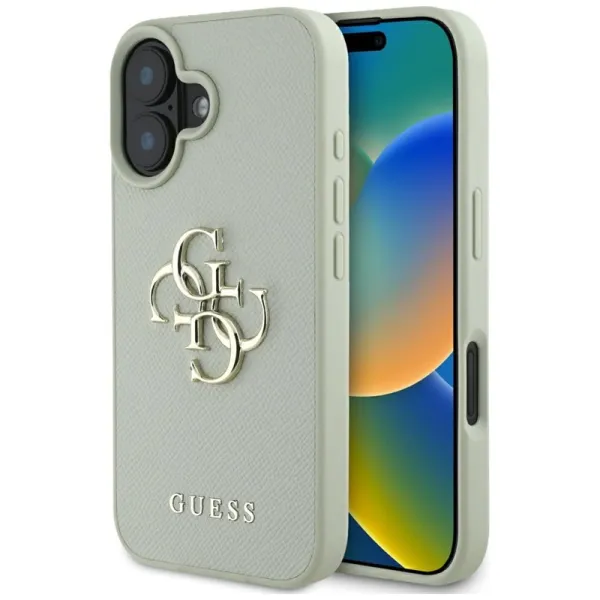 Guess Grained Big 4G Logo Small Classic Logo - Case for iPhone 16 (green)