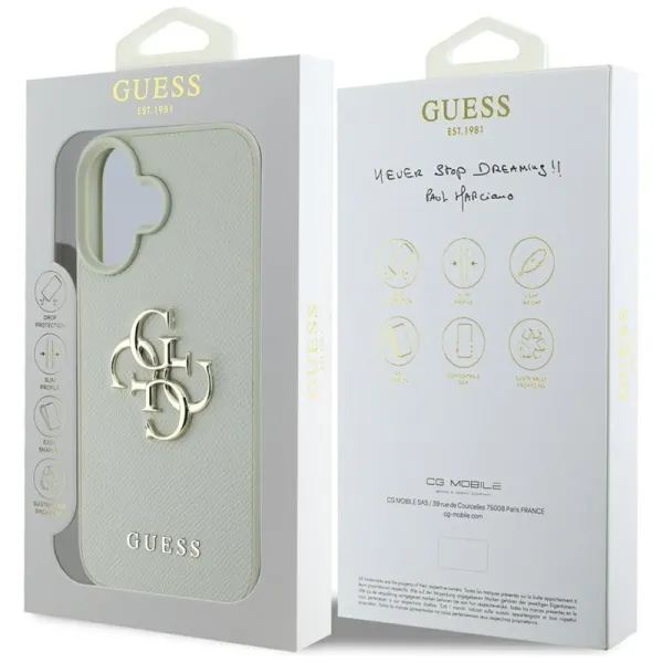 Guess Grained Big 4G Logo Small Classic Logo - Case for iPhone 16 (green)
