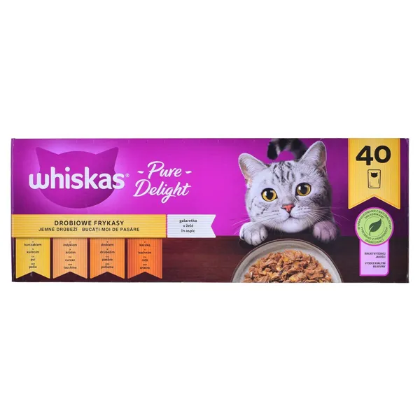 Cat food Whiskas Pure Delight Chicken Turkey Duck Birds 40 x 85 g