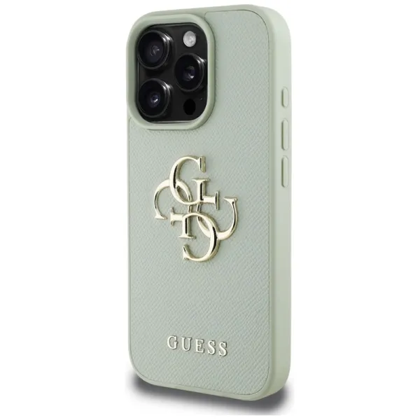 Guess Grained Big 4G Logo Small Classic Logo - Case for iPhone 16 Pro (green)