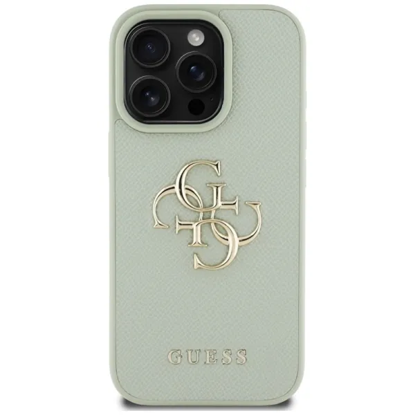 Guess Grained Big 4G Logo Small Classic Logo - Case for iPhone 16 Pro (green)
