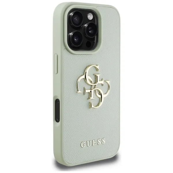 Guess Grained Big 4G Logo Small Classic Logo - Case for iPhone 16 Pro (green)