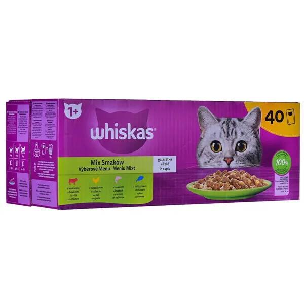 Cat food Whiskas Mix Favourites in jelly Chicken Salmon Tuna Veal 40 x 85 g