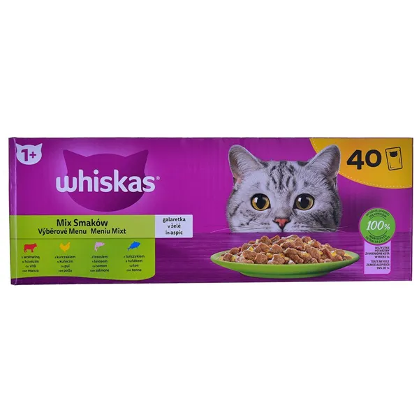 Cat food Whiskas Mix Favourites in jelly Chicken Salmon Tuna Veal 40 x 85 g