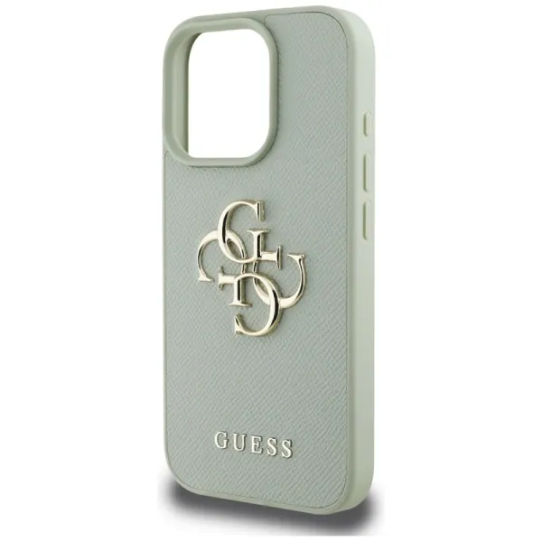 Guess Grained Big 4G Logo Small Classic Logo - Case for iPhone 16 Pro (green)