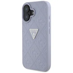 Guess Hot Stamp 4G Pattern Triangle Metal Logo - Case for iPhone 16 (purple)