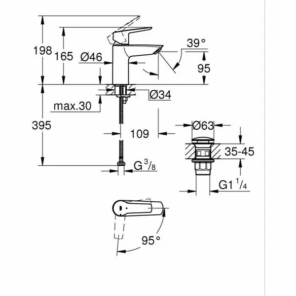 Mixer Tap Grohe Start S Matte back Metal