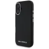 Karl Lagerfeld Saffiano Full Wrapped Elongated Metal Logo MagSafe - Case for iPhone 16 (black)
