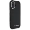 Karl Lagerfeld Saffiano Full Wrapped Elongated Metal Logo MagSafe - Case for iPhone 16 (black)