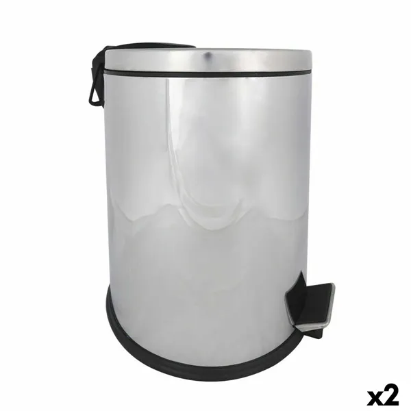 Waste bin Confortime Silver 30 L (2 Units)