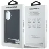 Karl Lagerfeld Saffiano Full Wrapped Elongated Metal Logo MagSafe - Case for iPhone 16 (black)