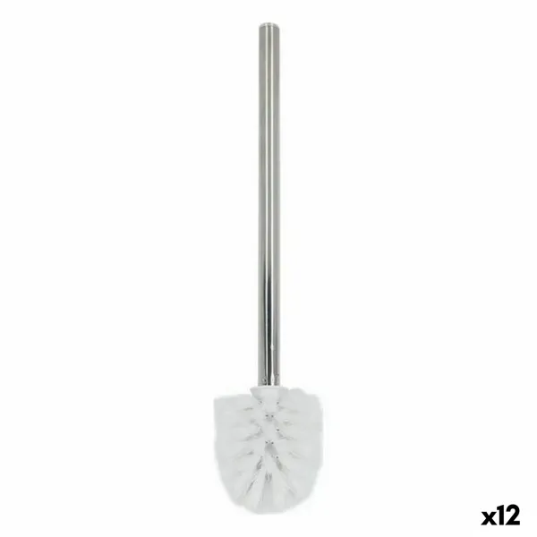 Toilet Brush Confortime White Silver Stainless steel 37 x 10 x 6 cm (12 Units)