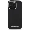 Karl Lagerfeld Saffiano Full Wrapped Elongated Metal Logo MagSafe - Case for iPhone 16 Pro (black)