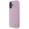 Karl Lagerfeld Saffiano Full Wrapped Elongated Metal Logo MagSafe - Case for iPhone 16 (pink)