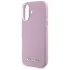 Karl Lagerfeld Saffiano Full Wrapped Elongated Metal Logo MagSafe - Case for iPhone 16 (pink)