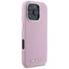 Karl Lagerfeld Saffiano Full Wrapped Elongated Metal Logo MagSafe - Case for iPhone 16 Pro (pink)