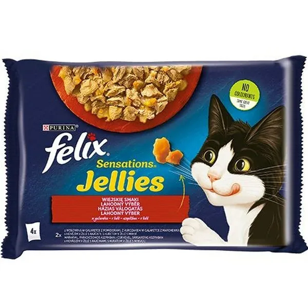 Cat food Purina Felix Sensations Chicken Veal Carrot Tomato 4 x 85 g