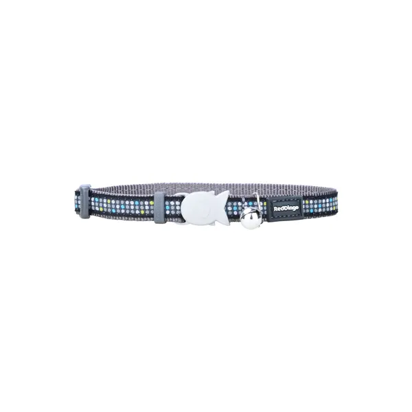 Dog collar Red Dingo STYLE MODERN ON COOL GREY 41-63 cm