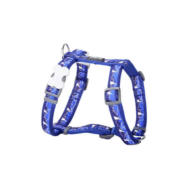 Dog Harness Red Dingo STYLE LIGHTNING 45-66 cm Navy Blue 36-59 cm