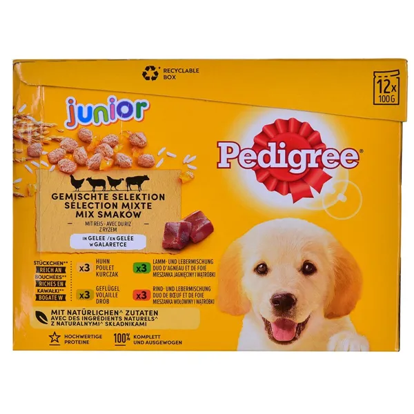 Wet food Pedigree unior Selection Chicken Veal Lamb Birds 100 g 12 x 100 g