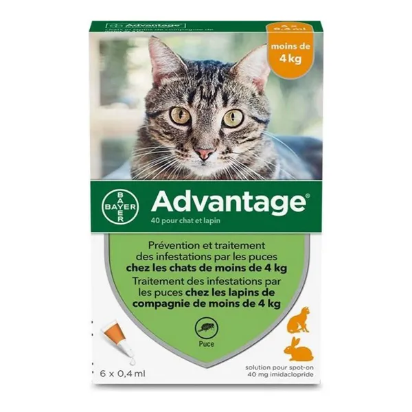 Anti-parasites Advantage Cat Rabbit 1-4 Kg 0,4 ml 6 Units