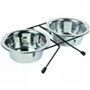 Dog Feeder Trixie Double Black Silver Stainless steel 12 cm 0,45 L