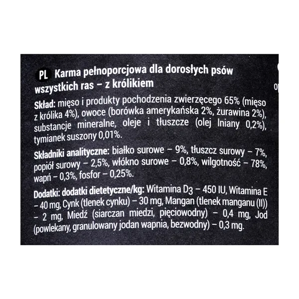 Wet food Dolina Noteci Rafi Blueberry Rabbit 400 g