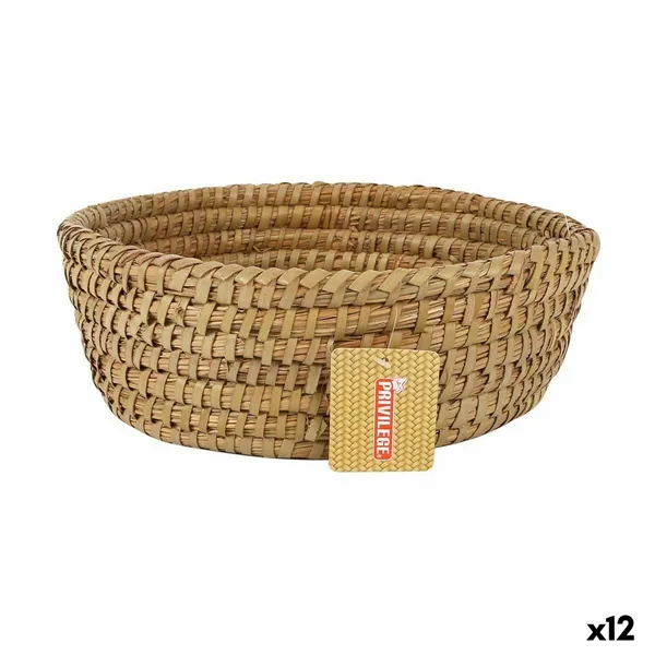 Multi-purpose basket Privilege Korne Brown 27 x 27 x 9 cm wicker Circular (12 Units)