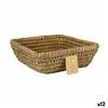 Multi-purpose basket Privilege Korne Brown wicker Squared 27 x 27 x 9 cm (12 Units)