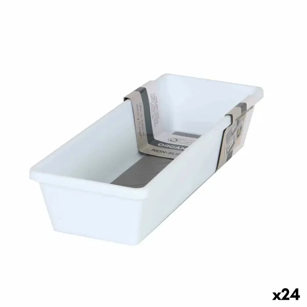 Drawer Organizer Confortime White 24,5 x 9,5 x 5 cm Non-slip base (24 Units)