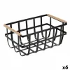 Multi-purpose basket Confortime Black 36 x 22 x 15,5 cm (6 Units)