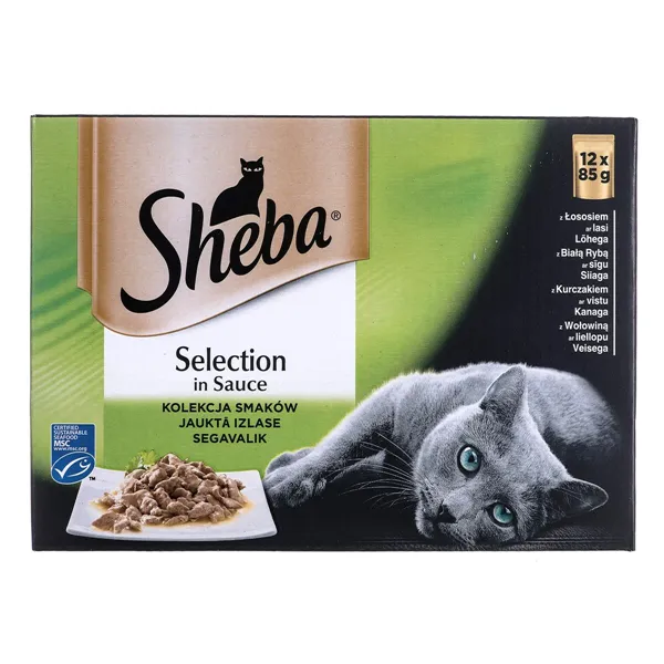 Cat food Sheba Selection Chicken Salmon Fish Veal 100 g