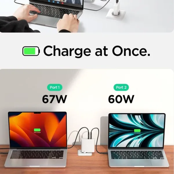 Spigen ArcStation Pro GaN-1402 - 2x USB-C Wall Charger 140W (White)