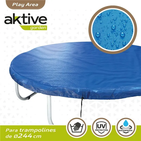 Protective Tarpaulin Aktive Elastic Bed Blue Ø 244 cm (6 Units)