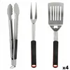 Barbecue Utensils Set Aktive 3 Pieces Barbecue Stainless steel 9 x 41 x 5 cm (4 Units)