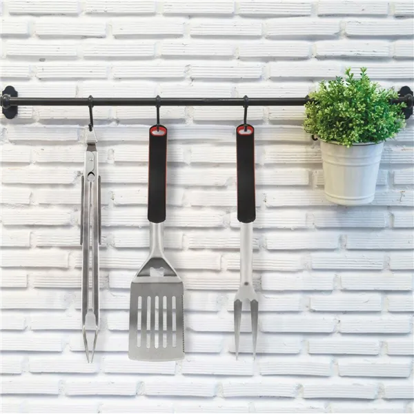 Barbecue Utensils Set Aktive 3 Pieces Barbecue Stainless steel 9 x 41 x 5 cm (4 Units)