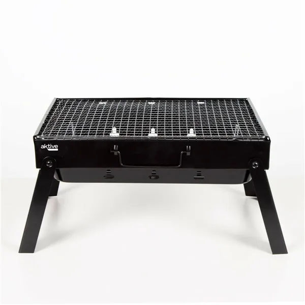 Barbecue Portable Aktive Rectangular Black 50 x 23 x 30 cm (2 Units)