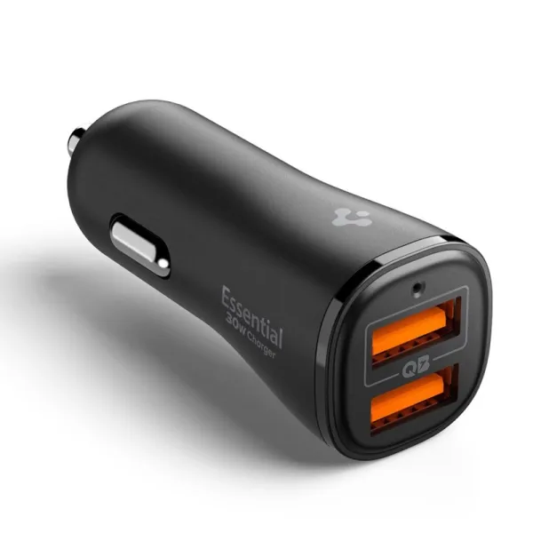 Spigen Essential EV302 - Car Charger 2x USB-A 30W (Black)