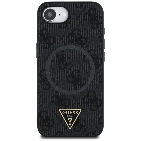 Guess 4G Ring Triangle Logo MagSafe - Case for iPhone 16e (black)
