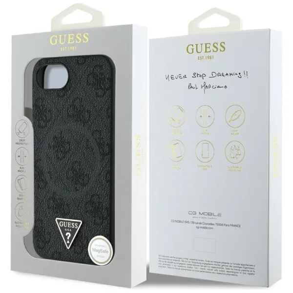 Guess 4G Ring Triangle Logo MagSafe - Case for iPhone 16e (black)