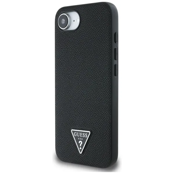 Guess Grained Triangle MagSafe - Case for iPhone 16e (black)