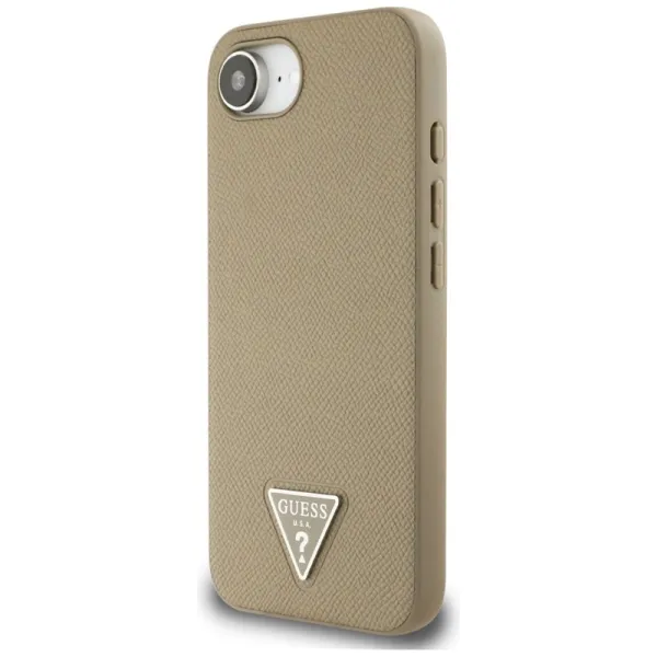 Guess Grained Triangle MagSafe - Case for iPhone 16e (brown)
