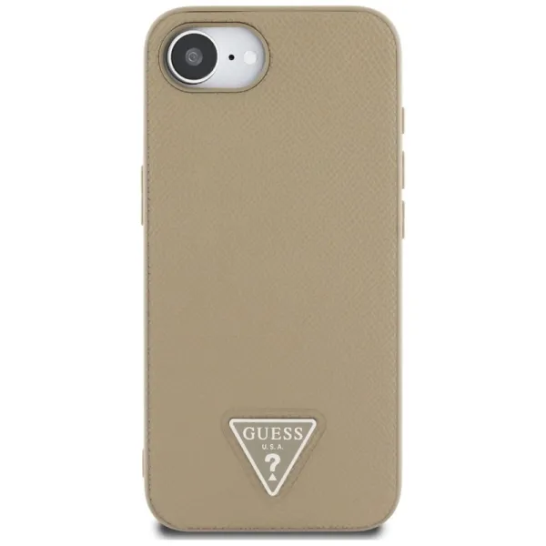 Guess Grained Triangle MagSafe - Case for iPhone 16e (brown)